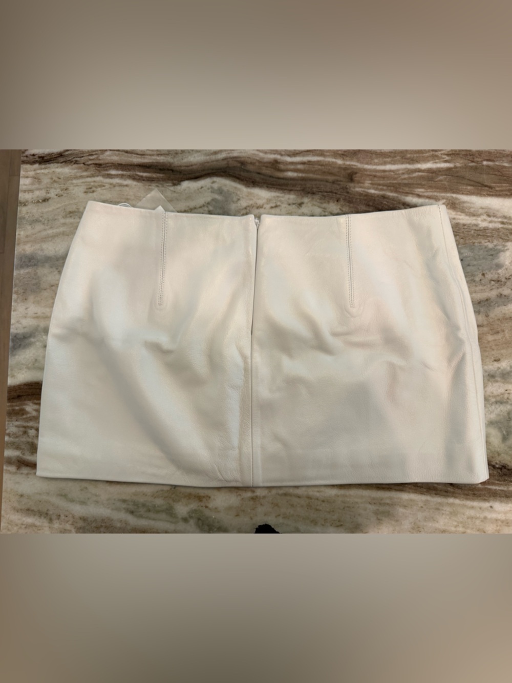 Nwt 16arlington Haile White Leather Mini Skirt Womens Size 16 — image 6 of 8